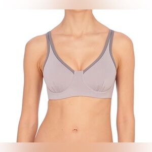 Natori Underwire Performance Sports Bra | Size 32B | Silver Sconce / Grey / Gray